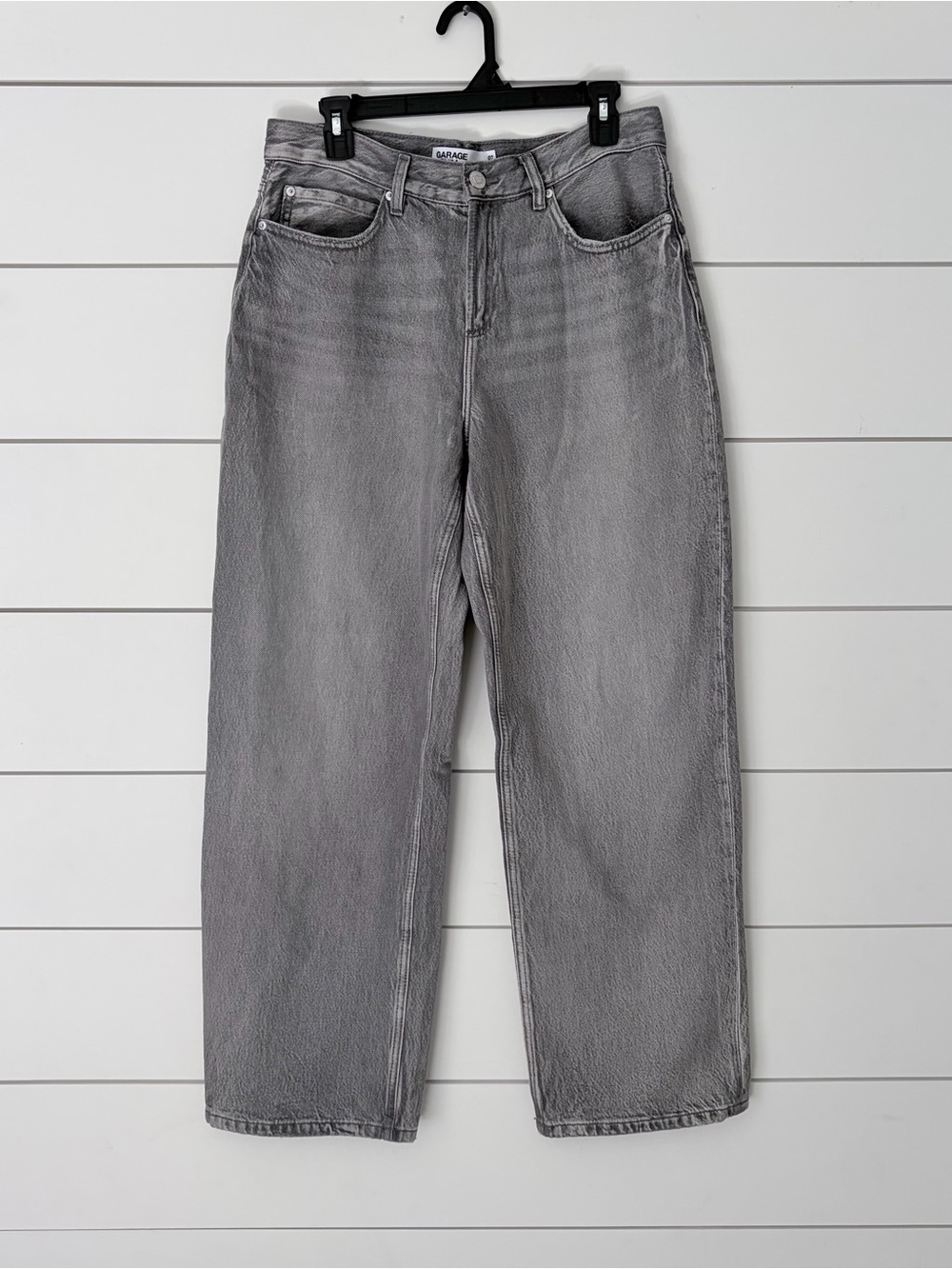 Garage Low Rise Baggy Jeans 7/28 Gray Wash Y2K Streetwear Grunge Core Vintage